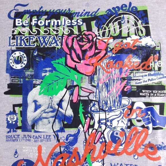 Testprint Bruce Lee Grateful Dead collage graphic tee - Picture 2 of 7